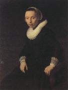 Portrait of a young woman seted, (mk330 REMBRANDT Harmenszoon van Rijn